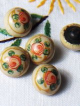 セルロイドのミニサイズボタン　バラの花　II　
