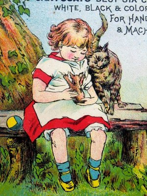 画像2: ヴィクトリアントレードカード　糸の会社　猫といっしょ
