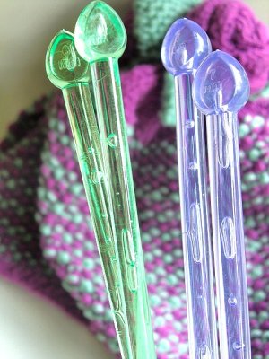画像1: きれいな色の編み棒 　クリアーカラー