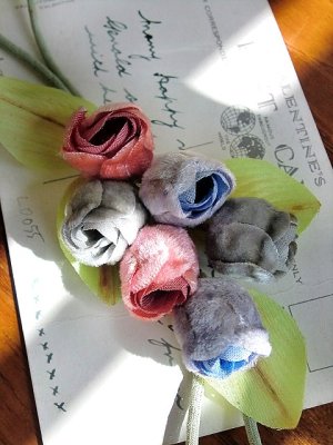 画像4: 布花　薔薇のつぼみ　ベルベット　コサージュ