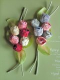 布花　薔薇のつぼみ　ベルベット　コサージュ