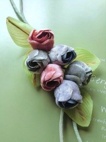 他の写真3: 布花　薔薇のつぼみ　ベルベット　コサージュ