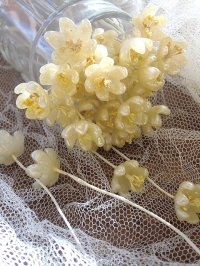 ワックスフラワー　オレンジの花　ドイツのアンティークパーツ　クラフトに