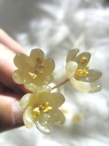 他の写真2: ワックスフラワー　オレンジの花　ドイツのアンティークパーツ　クラフトに