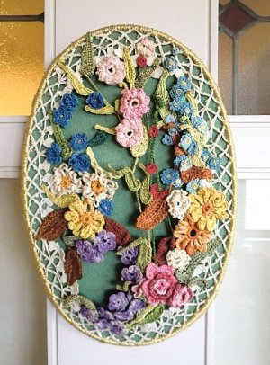 画像4: ニットの花　フレーム仕立て　ハンドメイド　