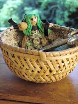 ハンドメイドドール＆バスケット　リバティー　オブ　ロンドン　英国　アンフラー
