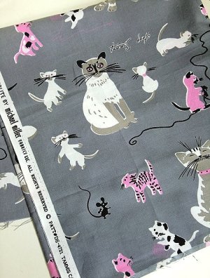 画像4: コットン生地　猫柄　タミー　キーフ　ＴＡＭＭＩＳ　ＣＡＴＳ　リプロ　