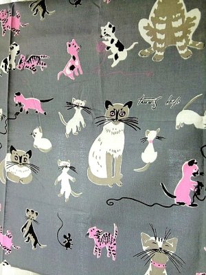 画像1: コットン生地　猫柄　タミー　キーフ　ＴＡＭＭＩＳ　ＣＡＴＳ　リプロ　