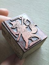 きつねのスタンプ　プリンターブロック　英国
