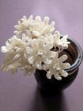 ワックスフラワー　オレンジの花　ドイツのアンティークパーツ　クラフトに (1)