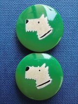 テリア犬　ガラスボタン 