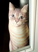 猫のドアストッパー　アイボリーキャット　