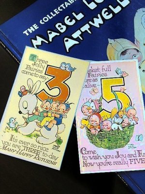 画像2: ５歳のお誕生日　バースデカード　かごの中の５人の妖精たち　 アトウェル 　