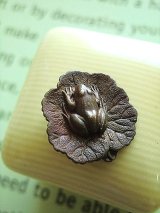 葉っぱの上の蛙　ブラスボタン　アールヌーボー　フランス