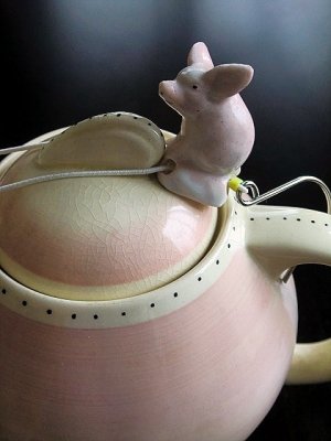 画像1: ピンクの豚　ドリップキャッチャー　ミニチュア陶器　