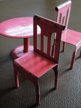 ブリキの椅子 ＆ テーブル　ドールハウス　家具 　　　
