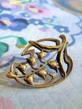 透かし細工のすずらん　フレンチアール・ヌーヴォー　アンティークボタン