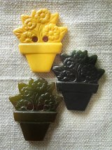 フラワーポット　植木鉢　ベークライトボタン