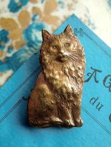 コパー色の猫　ブローチ　フランス