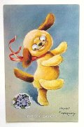 古い時代の犬のぬいぐるみカード　英国　EINCO TUBBY　　