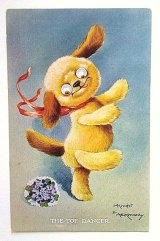 古い時代の犬のぬいぐるみカード　英国　EINCO TUBBY　　