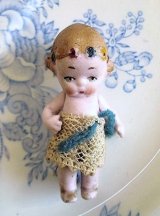 花かんむりの女の子　オールビスク　HERTWIG　花冠　アンティークドール　　　　