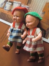 ドイツの子　ペア　ヴィンテージのミニチュアドール　