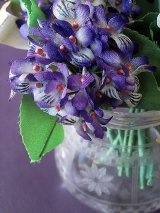 すみれの花束　古い布花　コサージュ　ブーケ　