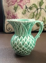 アザミの小さなジャグ　シルバック　英国　ピッチャー　クリーマー　花器　