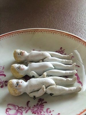 画像2: オールビスク　ミニチュアドール ３体セット　人形遊び　アンティーク　ドールハウス　　　　　　