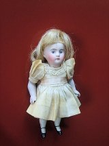 ビスクドール　アンティークミニョネット　ドイツ　１３ｃｍ　ケストナー　ドールハウス　オリジナルドレス