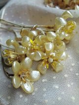 ワックスフラワー　花嫁のティアラ　オレンジの花　ドイツのアンティークパーツ　クラフトに 
