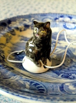 画像3: 黒猫のドリップキャッチャー　ティ－ポット　ミニチュア　ドイツ　陶器　