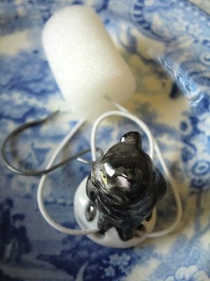 画像2: 黒猫のドリップキャッチャー　ティ－ポット　ミニチュア　ドイツ　陶器　