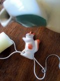 赤リスのドリップキャッチャー　ティ－ポット　ミニチュア　ドイツ　陶器　