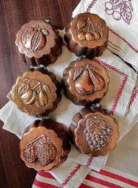 フルーツのコッパーモールド　銅の焼き菓子型　ヴィンテージ　キッチン道具