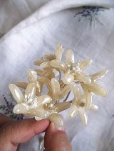 ワックスフラワー　アンティークのパーツ　ヘッドドレス　オレンジの花　クラフトに 