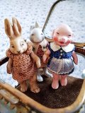 オールビスクの動物　うさぎ　豚　ねずみ　　ヘルトヴィヒ　アンティークドール　ベア　ドイツ　HERTWIG 