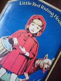 赤ずきんちゃんとオオカミの缶　英国　ブルーバード　トフィー缶