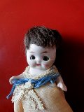 ウィッグをつけたオールビスク　眠り目　アンティークドール　　　　
