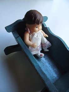 他の写真2: 揺り脚ベット　人形用サイズ　　ゆりかごベット　ドールハウス　人形の家