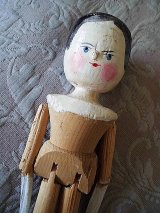 アンティークのペグドール　２９ｃｍ　ドイツ　人形の家　　