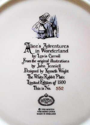 画像5: 不思議の国のアリス　しろうさぎ　ジョン・テニエル　限定プレート　飾り皿　英国　ミントン　