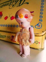 花冠の女の子　オールビスク　７ｃｍ　HERTWIG　アンティークドール　　　　