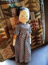 アンティークのペグドール　２９ｃｍ　ドイツ　人形の家　　