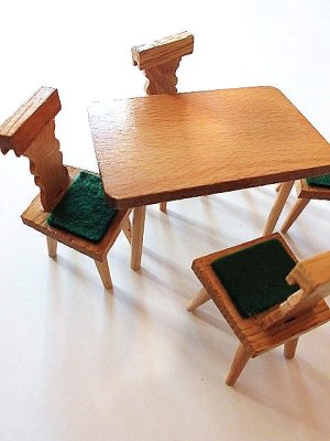 画像2: テーブル ＆ チェアー　ドールハウス　ダイニングセット　ミニチュア家具　