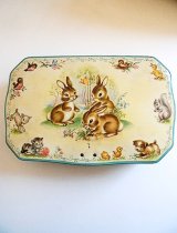 うさぎ　どうぶつたちのトフィー缶　ヴィンテージ　TIN　鍵つき　　