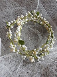 ワックスフラワー　花かんむり　花嫁のティアラ　フランスのアンティーク