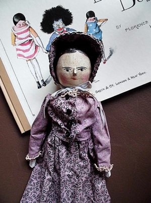 画像1: アンティークのペグドール　２９ｃｍ　ヴィクトリアン　人形の家　　