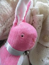 桜色の立ちうさぎ　海を渡ったジャパンラビット　レトロなぬいぐるみ　